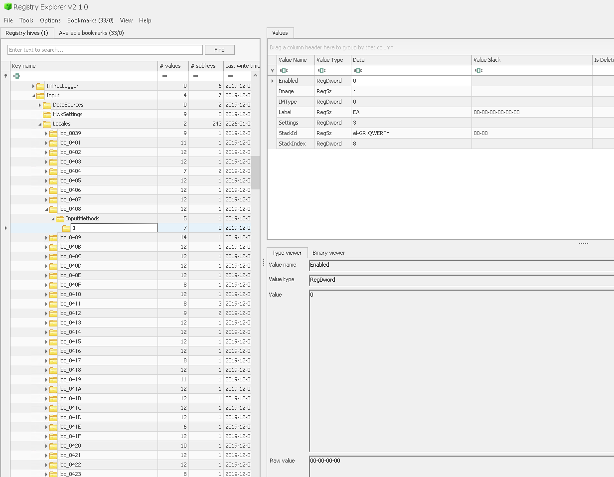 Locales in the registry