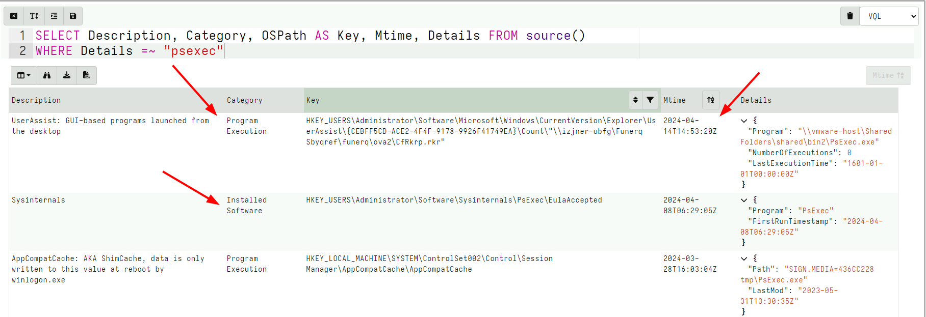 Isolating all psexec information